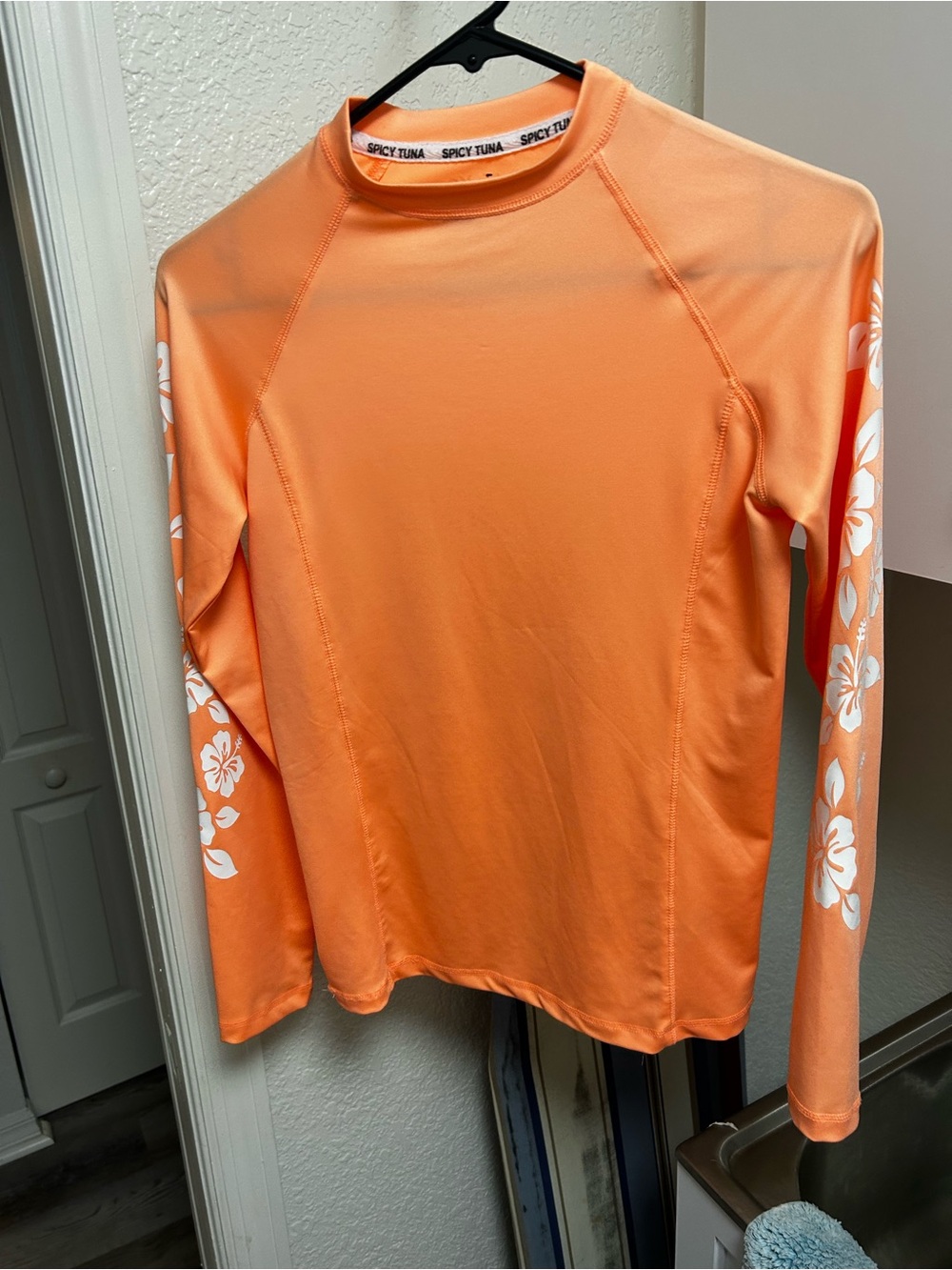 Spicy Tuna peach Long Sleeve Rash Guard